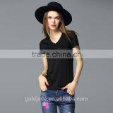 Wholesale Slim Fit Blank T-shirt Women Short-sleeve t Shirt Design thumbnail-2