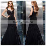 Sex Black Flowy Chiffon Strap Sweetheart Night Evening Dress 2016 thumbnail-1