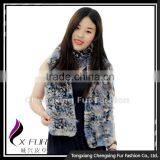 CX-S-55F The Lastest Design Shawl Rex Rabbit Fur Women Scarf thumbnail-1