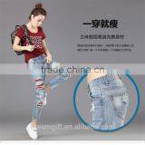 2016 New Fashion Blue Jeans Ms. Slim Female Jeans Female Beggar Hole Stretch Pencil Pants thumbnail-5