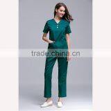 2016 New Arrival Women Short Sleeve Medical Scrub Uniforms Set Beauty Spa Working Clothes Two Plastic Buttons At Centre thumbnail-3