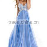 2016 Low Back Straps A Line Chiffon Prom Dress With Lace Bodice thumbnail-2