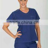Fashinable Navy Medical Scrubs With Contrast Sewing Stitches thumbnail-1