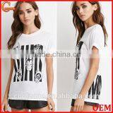 Women Short Sleeve Super-soft Knit Graphic Print T-shirt,wholesale Custom t Shirts thumbnail-1