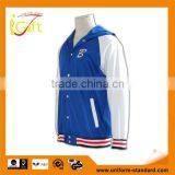 China Manufacture High Quality Fashion Blue Baseball Hooded Sweatshirts thumbnail-1
