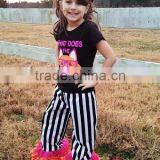 Wholesale Children's Clothes Girl Boutique Clothing Summer Outfit Baby Clothes Damask Ruffle Pants Set thumbnail-6