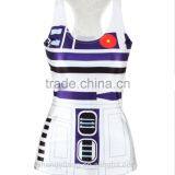 Top Fashion Women's Sublimation Printed Sleeveless T Shirt Vest Tank Tops Sports Clothes thumbnail-3