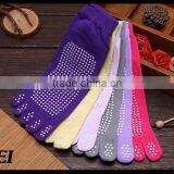 Japanese Pure Color Five Toe Teen Girl Tube Socks With Grip Socks