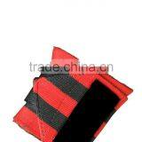 Weight Lifting Wrist Wraps in Red Color With Two Black Strips thumbnail-3