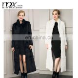 Ladies long coat design of faux rabbit fur coat new winter long coat mature coat women