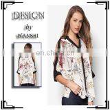 Latest Ladies Casual Shirts Pictures Printed Design Tops for Women 2016