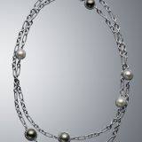 Sterling Silver Jewelry Multiple Pearl Cable Wrap Necklace 44 inches(N-034)