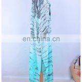 Plus Size Long Beach Dress Cover up 2019 Bikini Cover up Sarong Tunicas Playa Mujer Kaftan Beach Pareo Swim Suit Cover up thumbnail-4