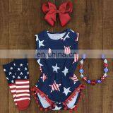 Baby Girl Clothes Fashion Summer Baby 4th of July Stars and Stripe Patriotic Romper Baby Bodysuit Kid Clothes FREE SHIP thumbnail-2