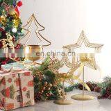 Soft Time Golden Candlestick Iron Pentacle Candlestick Christmas Decorationscreative Table Decorations thumbnail-2