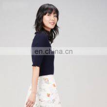 Women Merino Wool Cashmere Spring New Collection Short Sleeves Sweater thumbnail-3