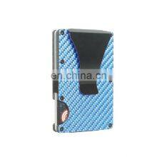 Aluminum Carbon Fiber Wallet RFID Blocking Credit Card Holder With Money Clip thumbnail-1