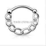 Chain 316L Surgical Steel Septum Clicker Nose Piercing Body Jewelry thumbnail-2