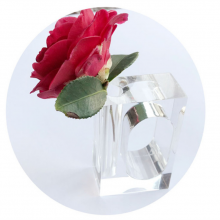 New Design Clear Acrylic Napkin Rings With Standing Bud Vase Flower Napkin Rings Holder For Wedding Table thumbnail-4