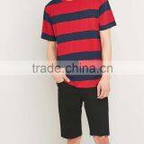 OEM Wholesale Mens Navy and Red Stripe T Shirts thumbnail-4