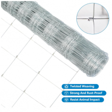 Galvanized Hinge Woven Cattle Fence Customized Sustainable Field Fence Kraal Network