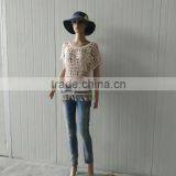 Summer Tops Hot Cotton Embroidery Lace Fabric Vest for Women T-shirt thumbnail-6