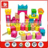 38 pcs kids indoor games wood material licence product factory direct sale dora building block colourful math wooden block toys
