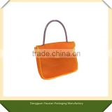 Orange clear PVC bag with handle for promotion item , gift , toy , stationery series