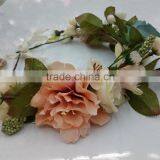 HL018 New Fashion Artificial Tiara Flower Crown Headband for Wedding Garland Bridal Headdress thumbnail-3