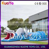 Inflatable Shark Tunnel,kids Outdoor Games Inflatable,bouncing Obstacle Course Tunnel