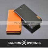 Bagrun Design Genuine Leather Phone Case for IPhone 6s With Stand Function Case