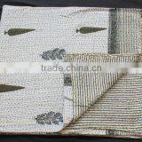 Indian Old Vintage Kantha Quilt, Reversible 100% Cotton Quilts/Throw/Blanket/Gudari/Kantha Bed Cover/ Bedspread/Custom Size thumbnail-2