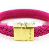 2016 Newest Spanish Sus Pink Leather Charm Bracelets for Women Wear thumbnail-1