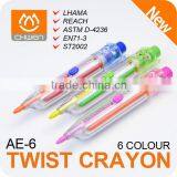 6 colors rotating crayon,kids'crayon,animal crayon