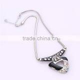 Hot Sale Tiny Austrian Crystal Parti-colour Curve Big Hollow Triangle Pendant Collar Statement Necklaces for Women Girls Jewelry thumbnail-1