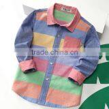 Bulk price children clothing kids fashion softtextile check shirts for girls