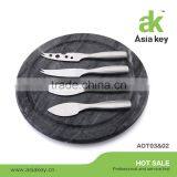 5PCS Gorgeous Grey Marble Cheese Board & Knife Set