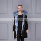 Hot Sale Wholesale Cotton Winter Coat Real Fox Fur Lining Parka for Women and Men thumbnail-1
