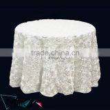 120 Round Tablecloth Satin Rosette Embroidery Table Cloth thumbnail-4