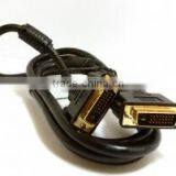 DVI-D Dual Link With Ferrite Cores Male to Male Cable Gold 1.8m