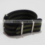 Black Grey Black Gray Stripe Nylon Canvas Wrist Watch Band thumbnail-4
