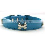 Western Bone Stud Fashion Genuine Leather Pet Collars For Dog Cat thumbnail-1