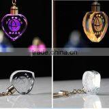 2016 Lovely Hello Kitty Transparent Crystal Keychain ,3d Laser Keychain