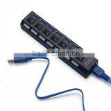 7 PORT USB 3.0 HUB High Speed Power Cable For PC Desktop Laptop Notebook thumbnail-3