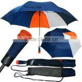 28" 2 Folding Golf Auto Retractable Umbrella thumbnail-1