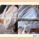 Comfortable 100% Cotton Bathrobe in White thumbnail-2