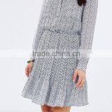 Apparel New Arrivals Autumn Herringbone Woman Long Sleeve Pleated Casual Dress thumbnail-2