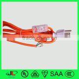 UL Fabric Extension Cord USA American Power Plug NEMA 5-15P Plug