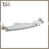 Sleek China Supplier Zinc Alloy Brush Nickel Bathroom Accessories Wall Mounted Glass Shelf