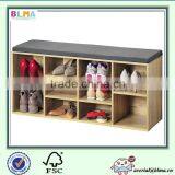 Wood Shoe Cabinet Rack Storage Organiser Shelf Ottoman Bench Seat